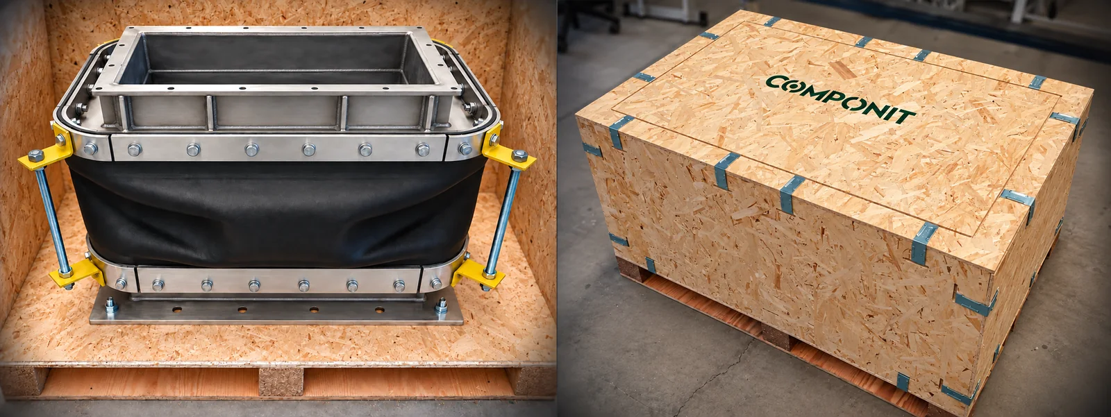 Junta de expansión Acuflex con packing y embalaje especial de Componit